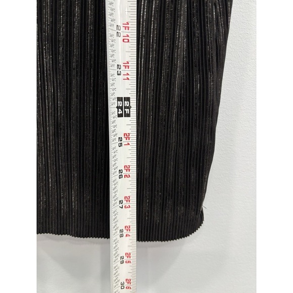 Tatoo Me Pleated Tank Top Y2K Black Metallic V-Neck Sleeveless 2XL Going Out - Picture 6 of 10